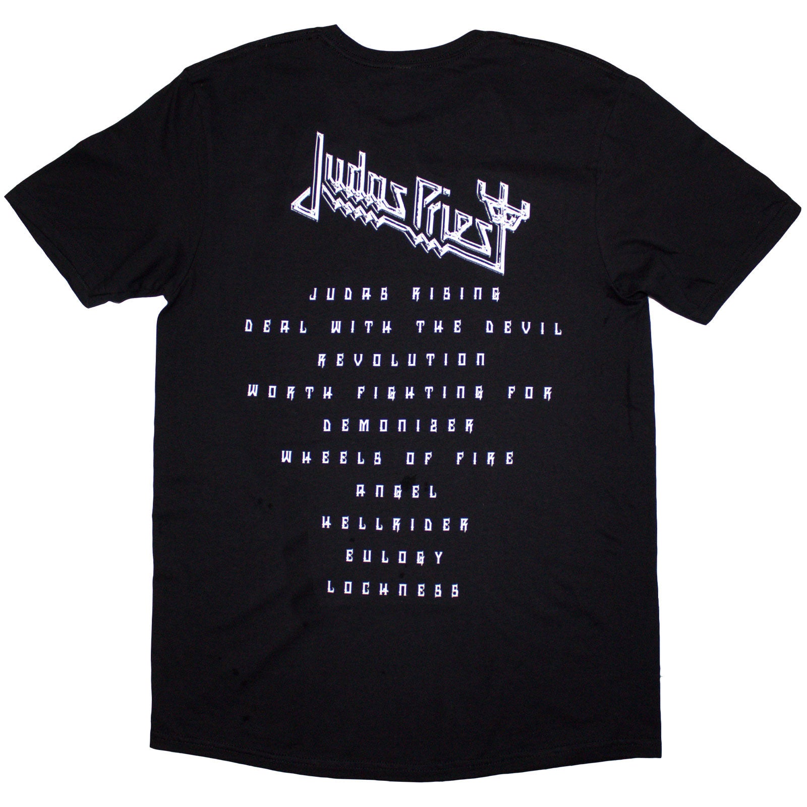 Judas Priest Unisex T-Shirt: Angel Of Retribution Tracklst (Back Print) (Black)