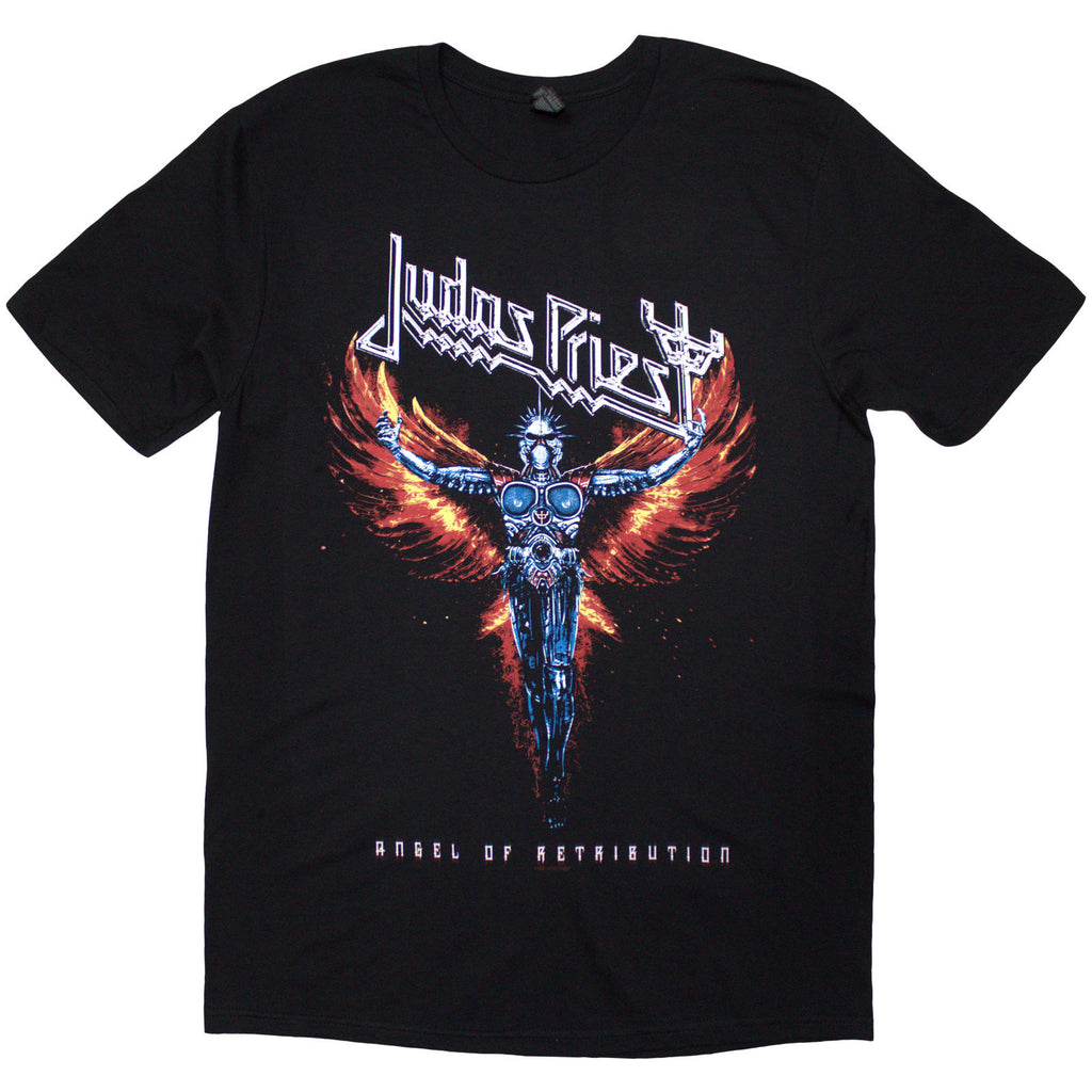 Judas Priest Unisex T-Shirt: Angel Of Retribution Tracklst (Back Print) (Black)