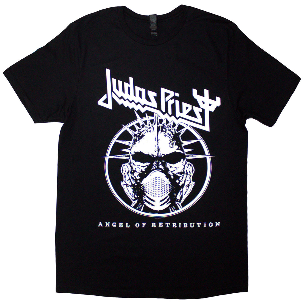 Judas Priest Unisex T-Shirt: Angel Of Retribution Headshot (Black) (Back Print)