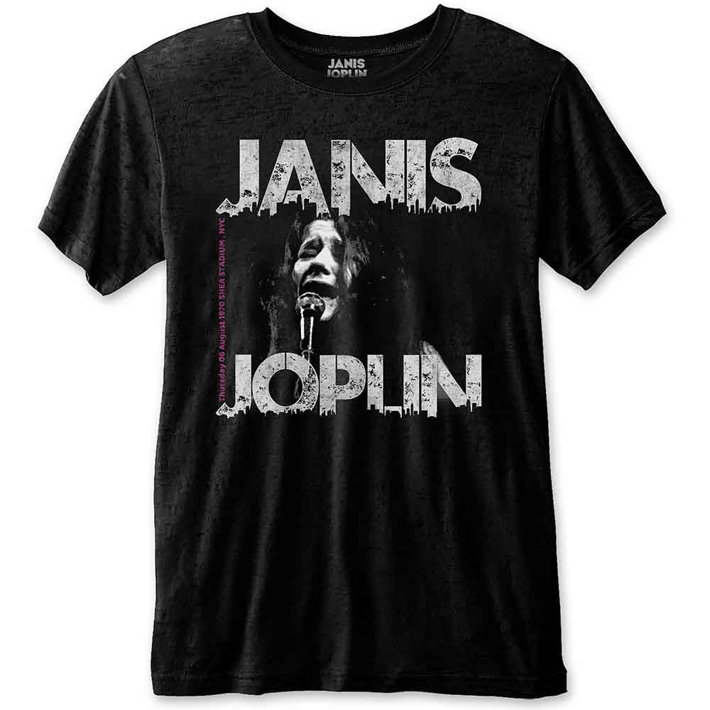 Janis Joplin Unisex T-Shirt: Shea '70 (Black)