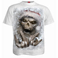 Spiral Unisex T-Shirt: Rock Santa (White) (Back Print)