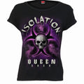 Spiral Ladies Boatneck Cap Sleeve T-Shirt: Isolation Queen (Black)