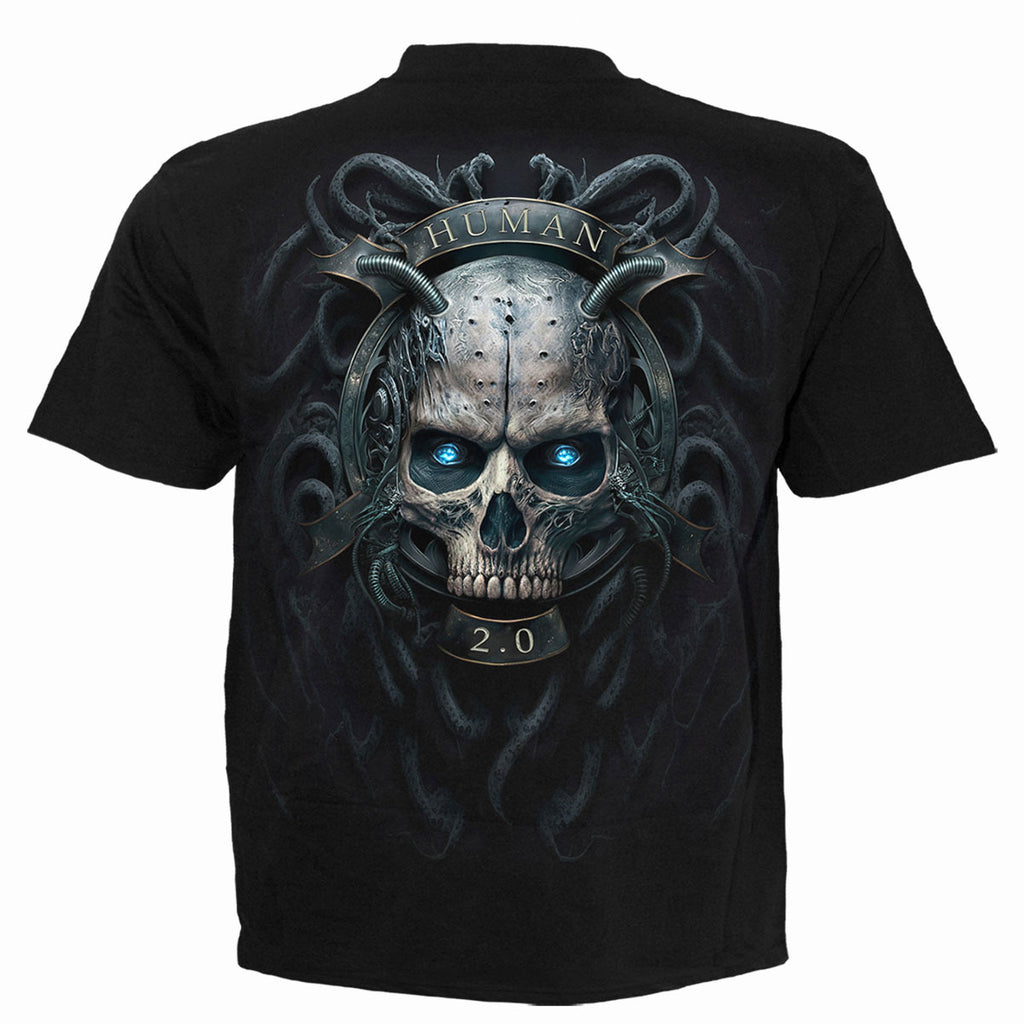 Spiral Unisex T-Shirt: Human 2.0 (Black) (Back Print)