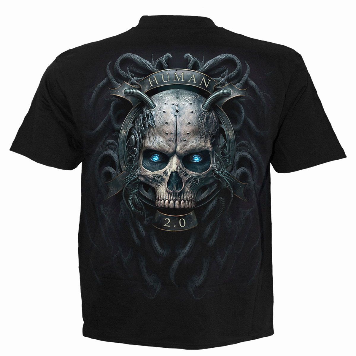 Spiral Unisex T-Shirt: Human 2.0 (Black) (Back Print)