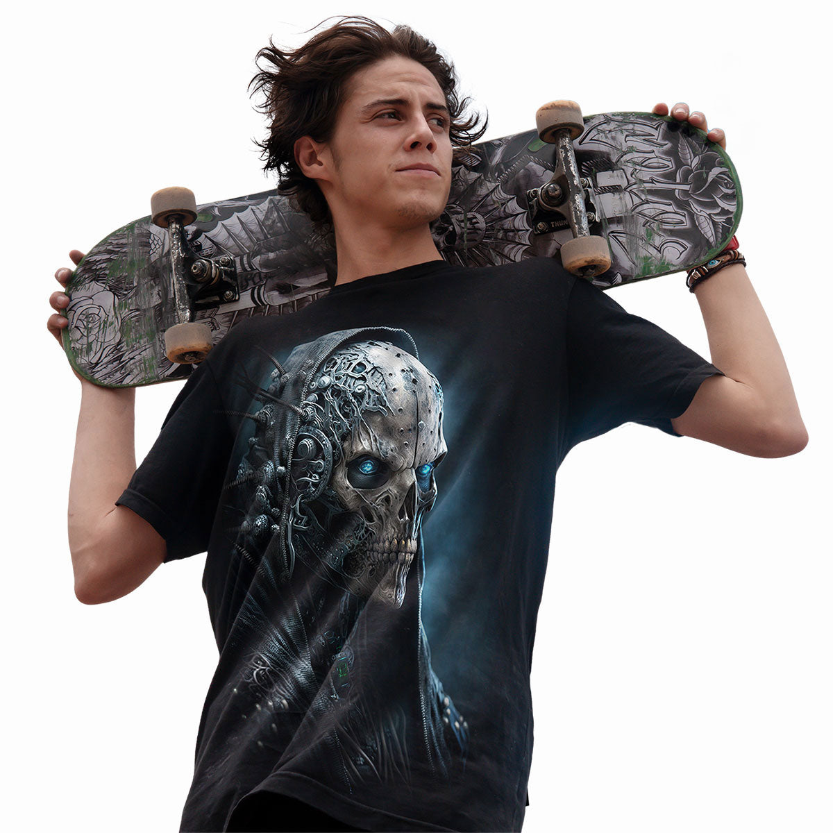 Spiral Unisex T-Shirt: Human 2.0 (Black) (Back Print)