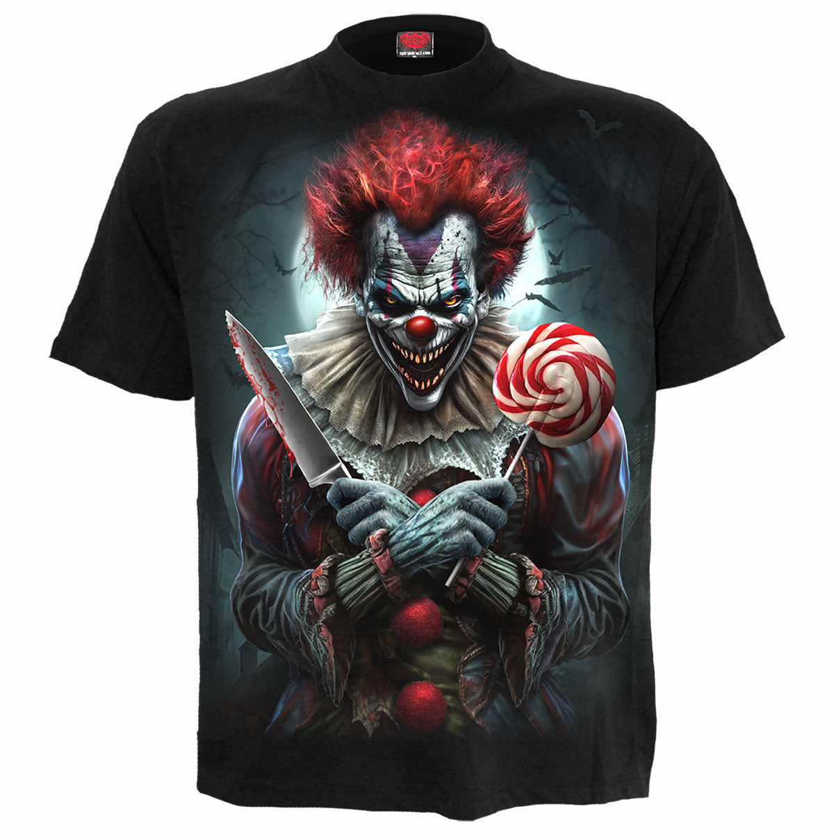 Spiral Unisex T-Shirt: Trick Or Treat (Black) (Back Print)