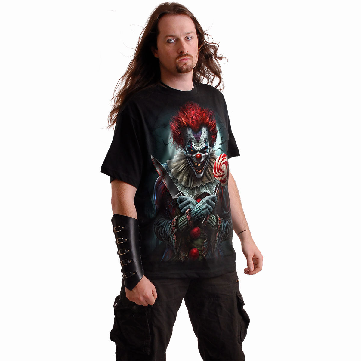 Spiral Unisex T-Shirt: Trick Or Treat (Black) (Back Print)