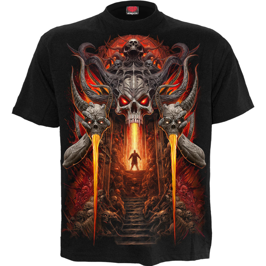 Spiral Unisex T-Shirt: Gates Of Hell (Black) (Back Print)