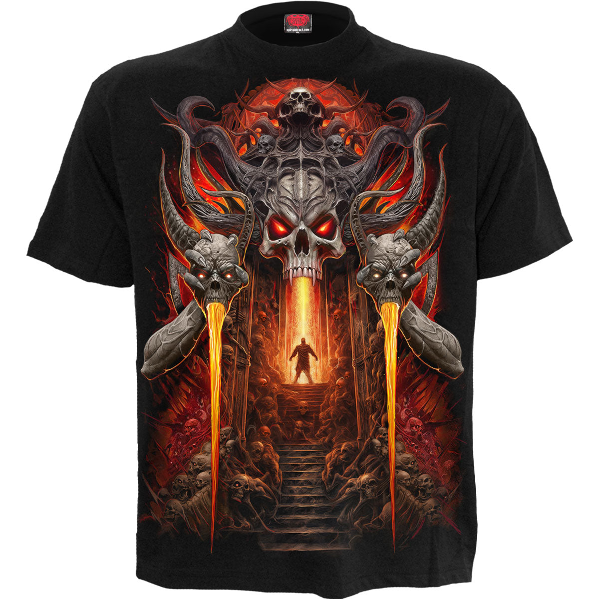 Spiral Unisex T-Shirt: Gates Of Hell (Black) (Back Print)