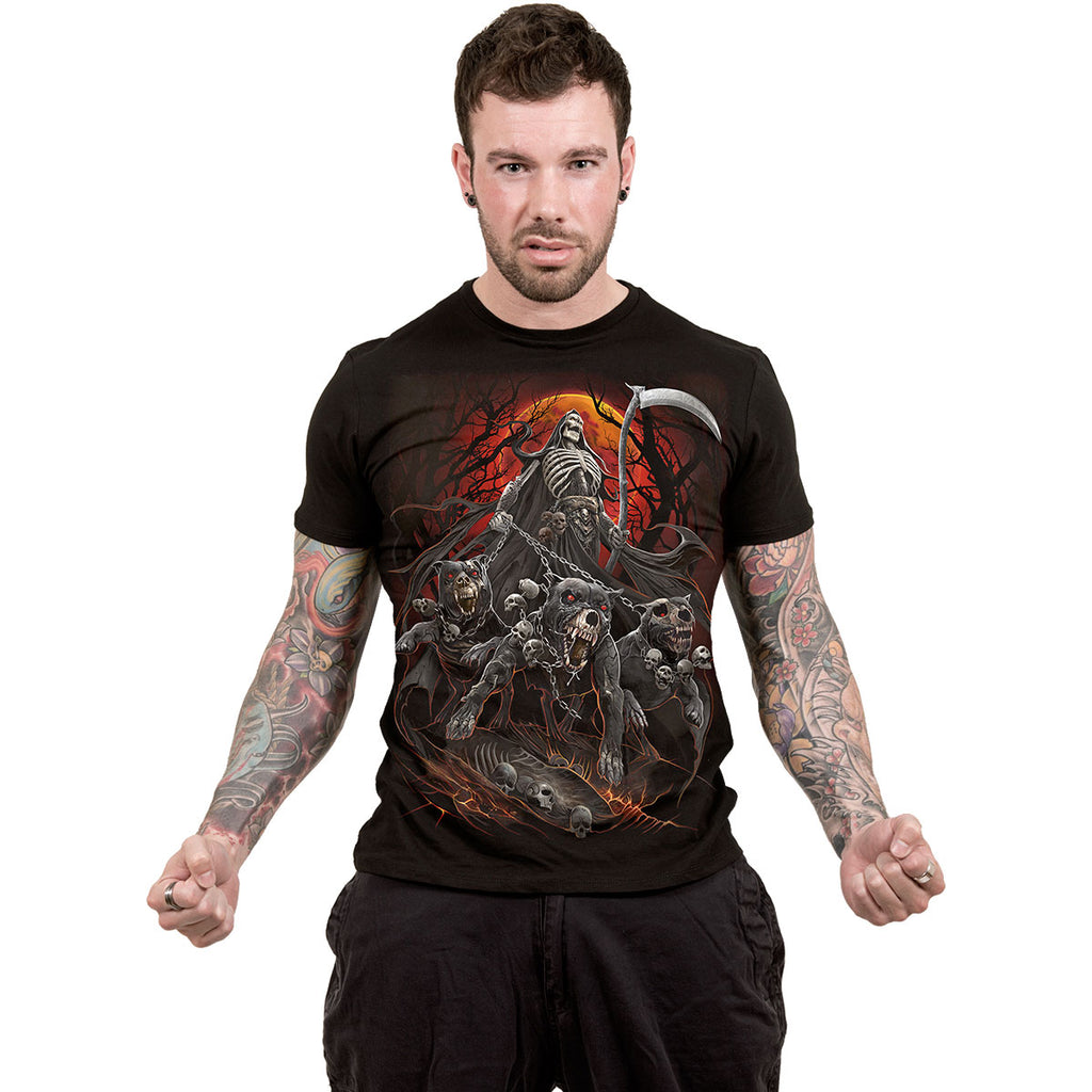 Spiral Unisex T-Shirt: Harbingers (Black) (Back Print)