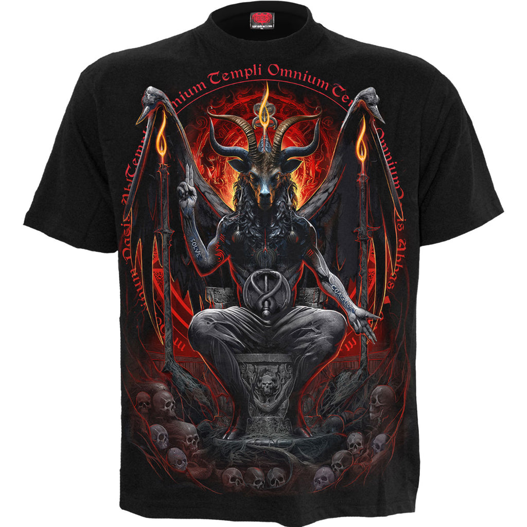 Spiral Unisex T-Shirt: Baphomet (Black) (Back Print)