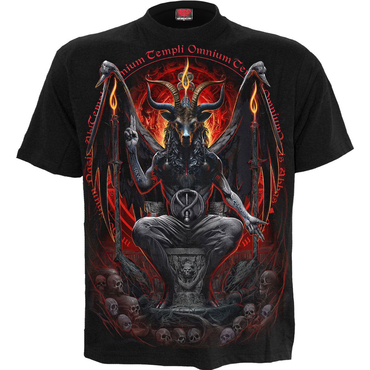 Spiral Unisex T-Shirt: Baphomet (Black) (Back Print)