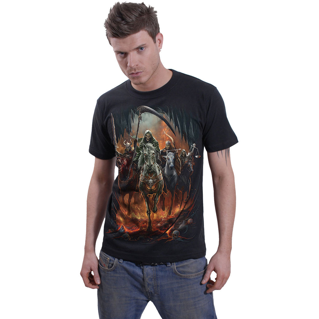 Spiral Unisex T-Shirt: Revelation (Black) (Back Print)