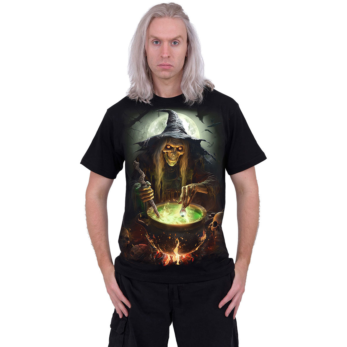Spiral Unisex T-Shirt: Witch's Brew (Black) (Back Print)