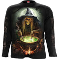 Spiral Unisex Long Sleeve T-Shirt: Witch's Brew (Black) (Back & Sleeve Print)