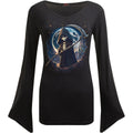 Spiral Ladies Gothic Sleeve T-Shirt: Reaperette (Black)