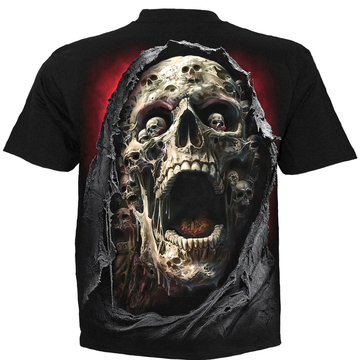Spiral Unisex T-Shirt: Screaming Death (Black) (Back Print)
