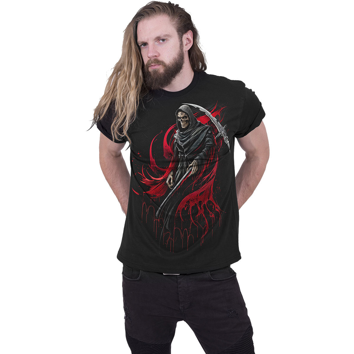 Spiral Unisex T-Shirt: Screaming Death (Black) (Back Print)