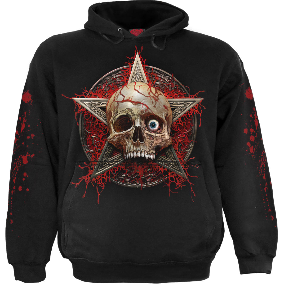 Spiral Unisex Pullover Hoodie: Creeping Curse (Black) (Back & Sleeve Print)