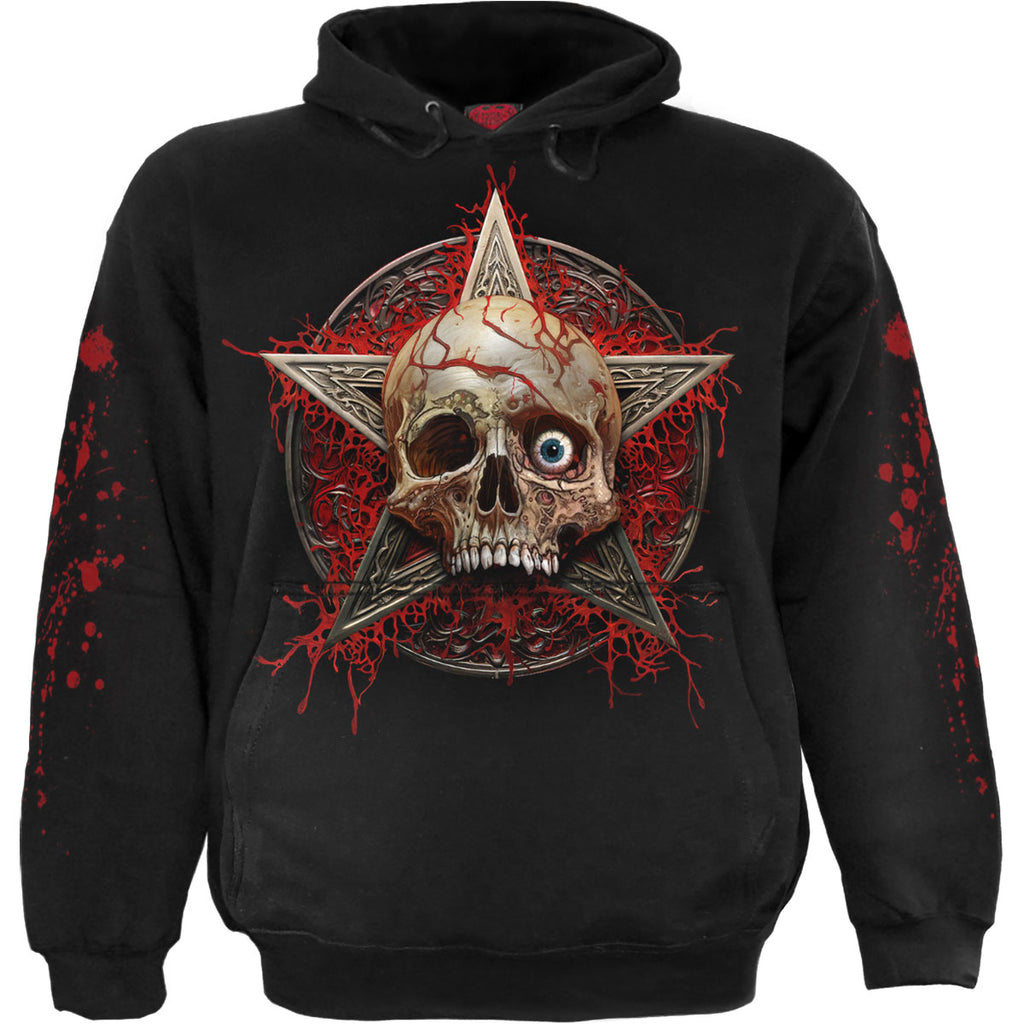 Spiral Unisex Pullover Hoodie: Creeping Curse (Black) (Back & Sleeve Print)