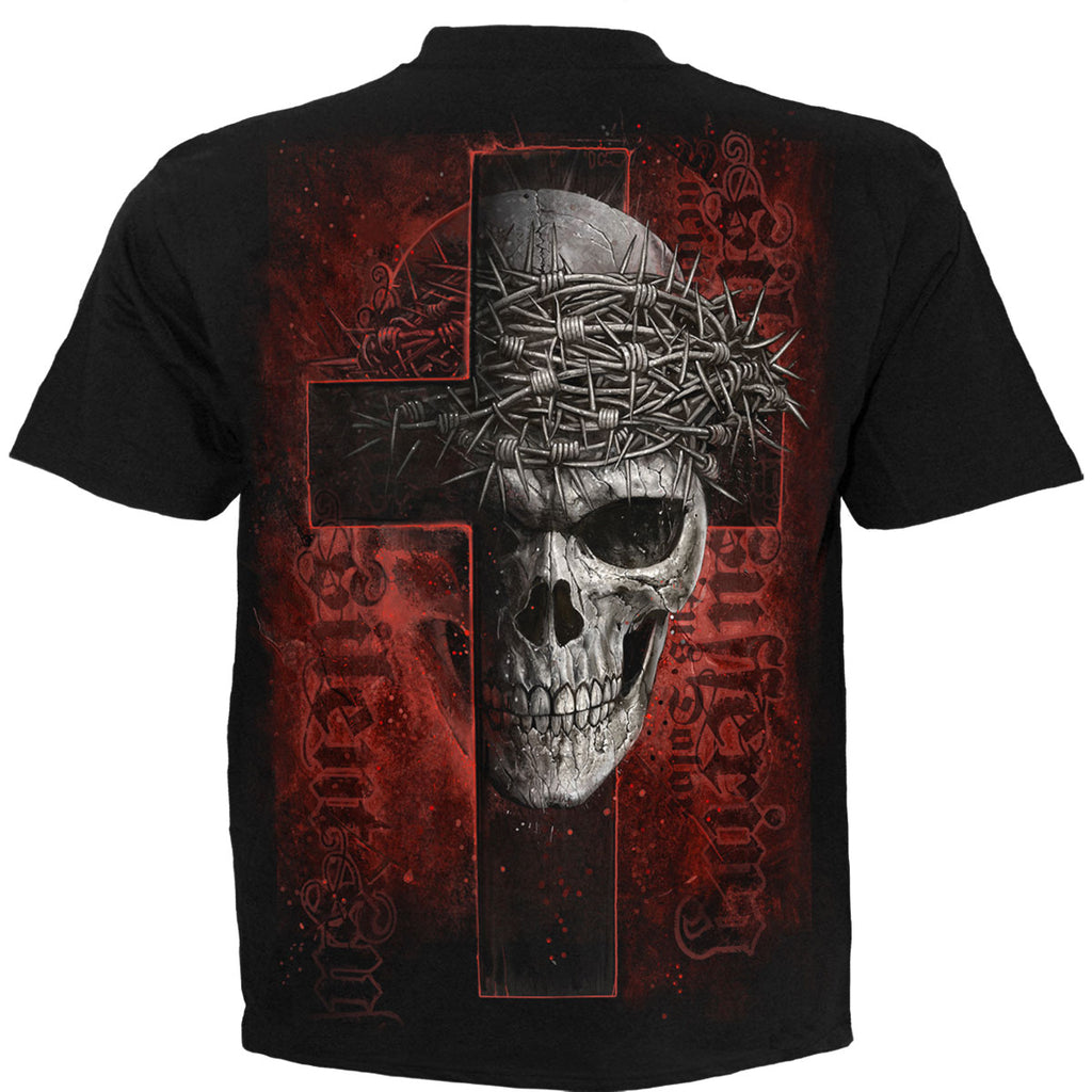 Spiral Unisex T-Shirt: Silent Suffering (Black) (Back Print)