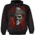 Spiral Unisex Pullover Hoodie: Silent Suffering (Black) (Back & Sleeve Print)
