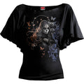 Spiral Ladies Latin Boatneck Top: Gothic Grace (Black)