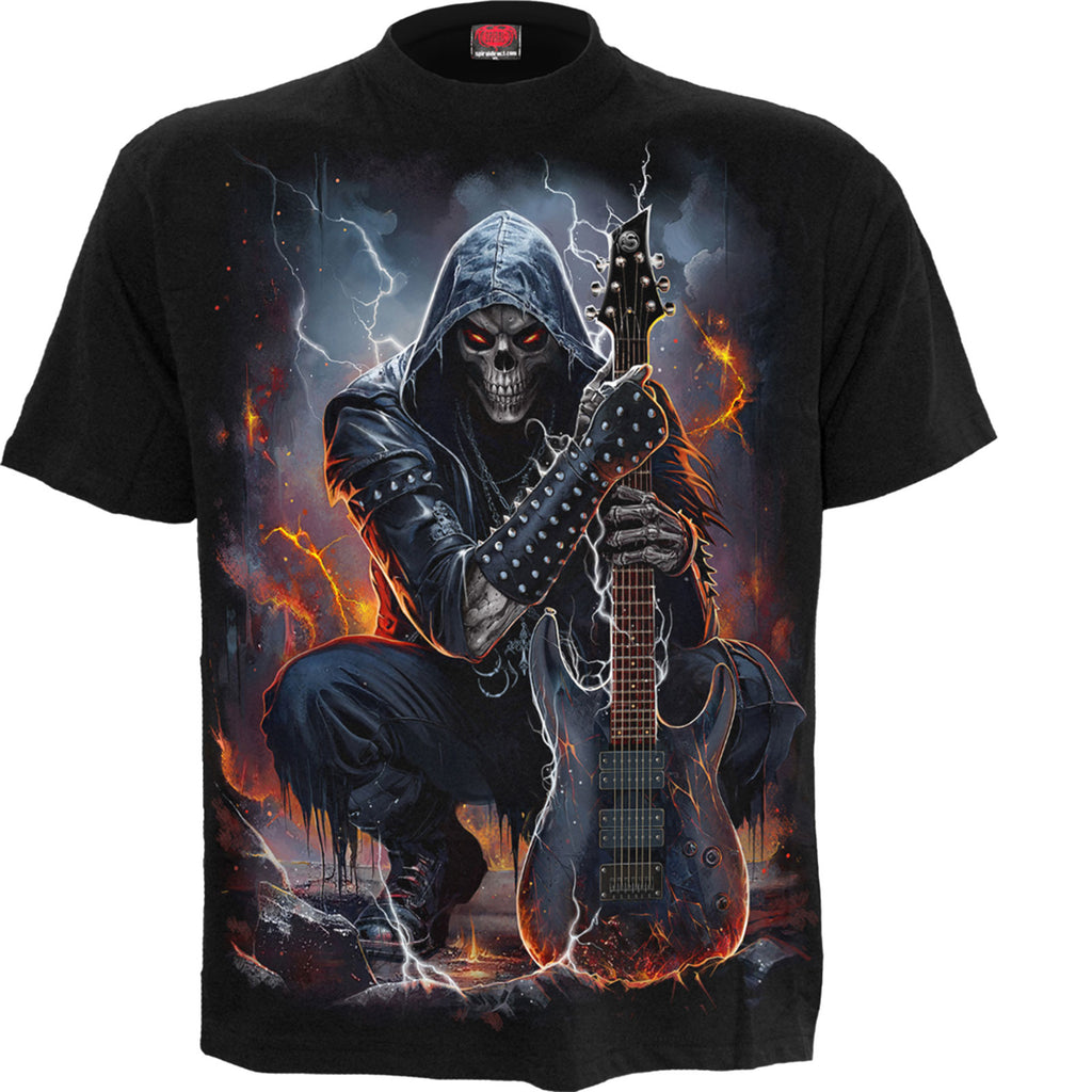 Spiral Unisex T-Shirt: Death Rocker (Black) (Back Print)