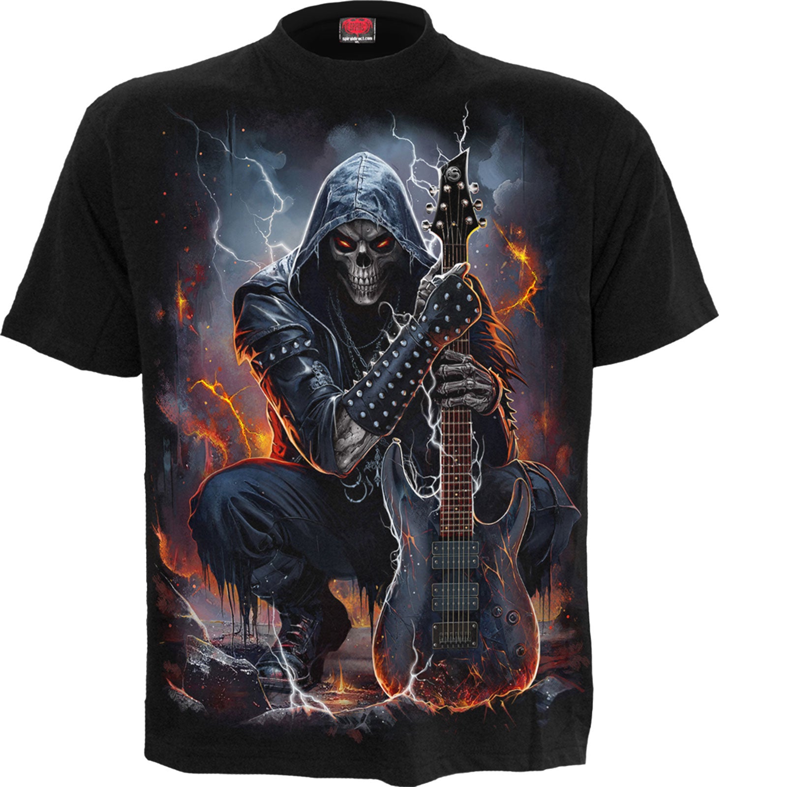 Spiral Unisex T-Shirt: Death Rocker (Black) (Back Print)