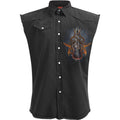 Spiral Unisex Worker Shirt: Death Rocker (Black) (Back Print)
