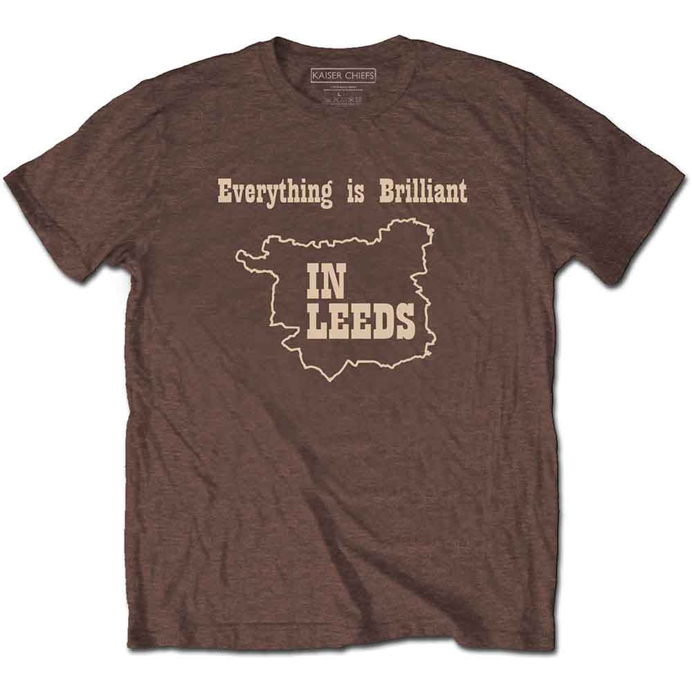 Kaiser Chiefs Unisex T-Shirt: Everything Is Brilliant (Chestnut Brown) (Back Print)