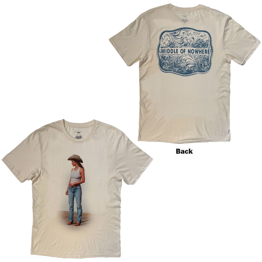 Kacey Musgraves Unisex T-Shirt: Middle Of Nowhere (Natural) (Back Print)