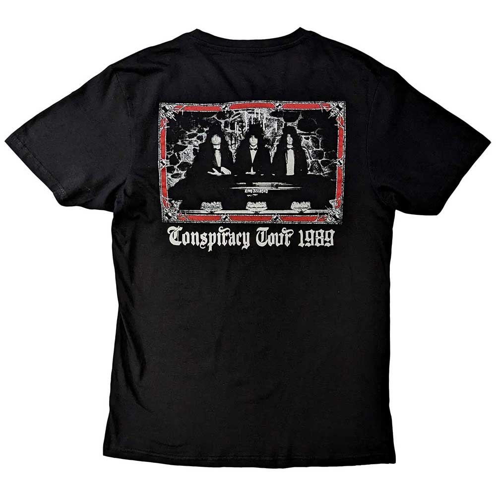 King Diamond Unisex T-Shirt: Conspiracy Tour (Black) (Back Print)