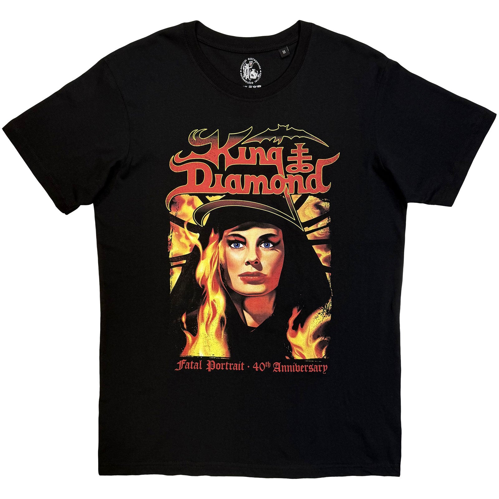 King Diamond Unisex T-Shirt: Fatal Portrait (Black) (Back Print)