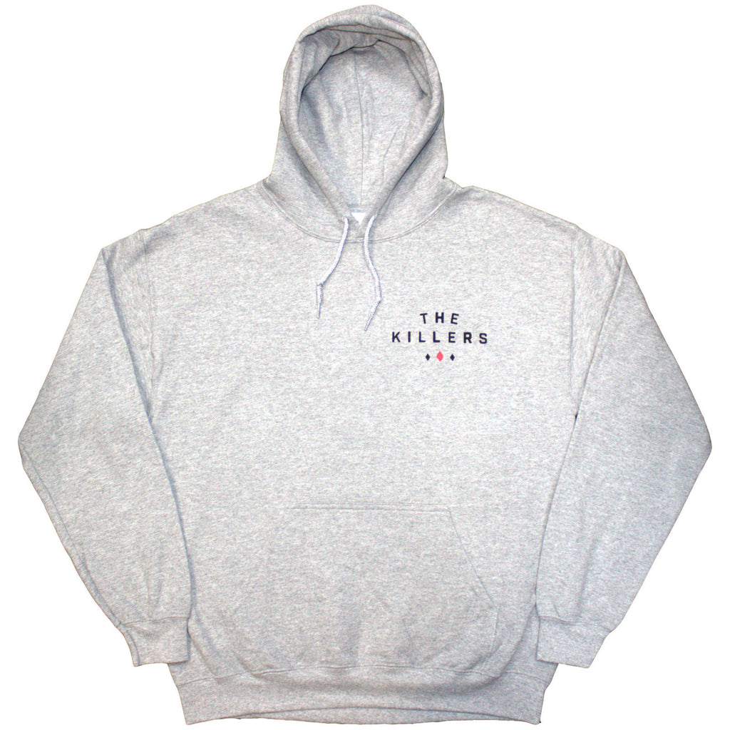 The Killers Unisex Pullover Hoodie: Tour '24 Roulette Wheel (Grey) (Back Print & Ex-Tour)