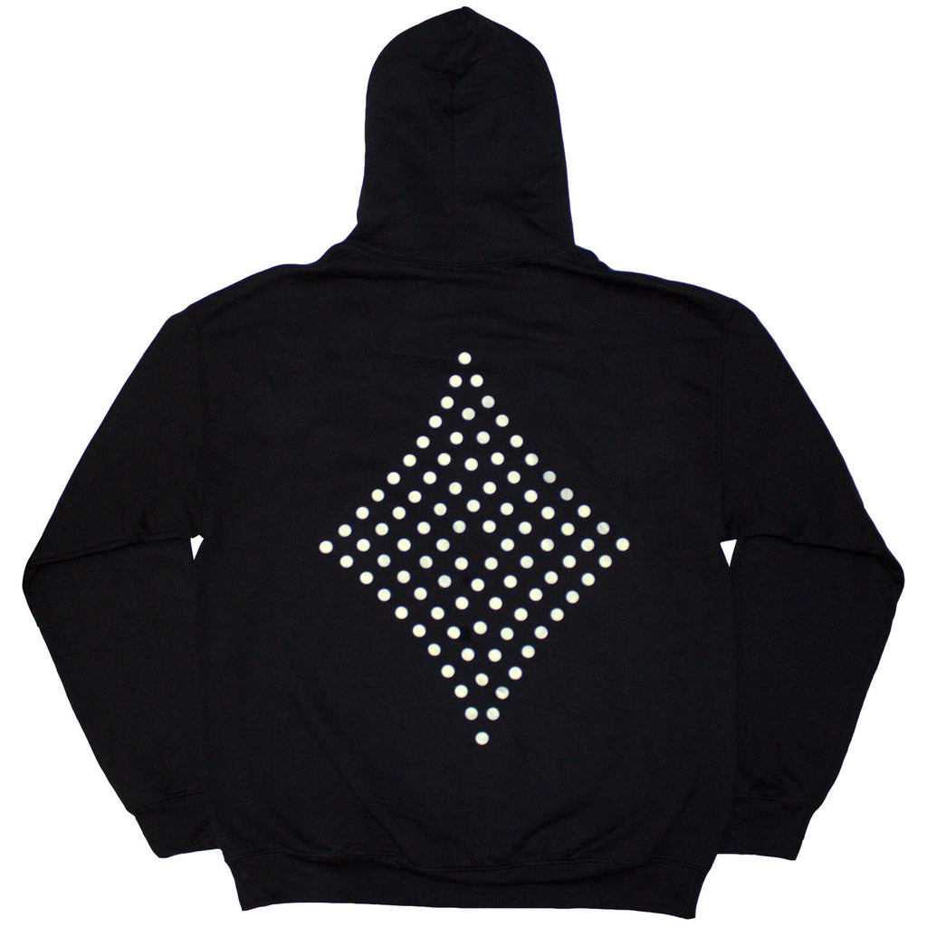 The Killers Unisex Pullover Hoodie: Tour '24 Dots Logo Diamond (Black) (Back Print & Ex-Tour)