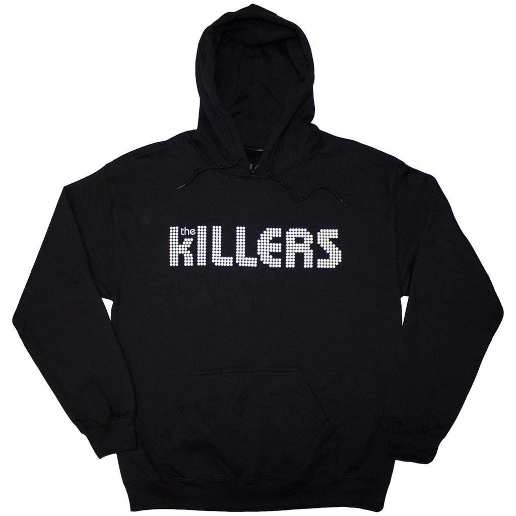 The Killers Unisex Pullover Hoodie: Tour '24 Dots Logo Diamond (Black) (Back Print & Ex-Tour)