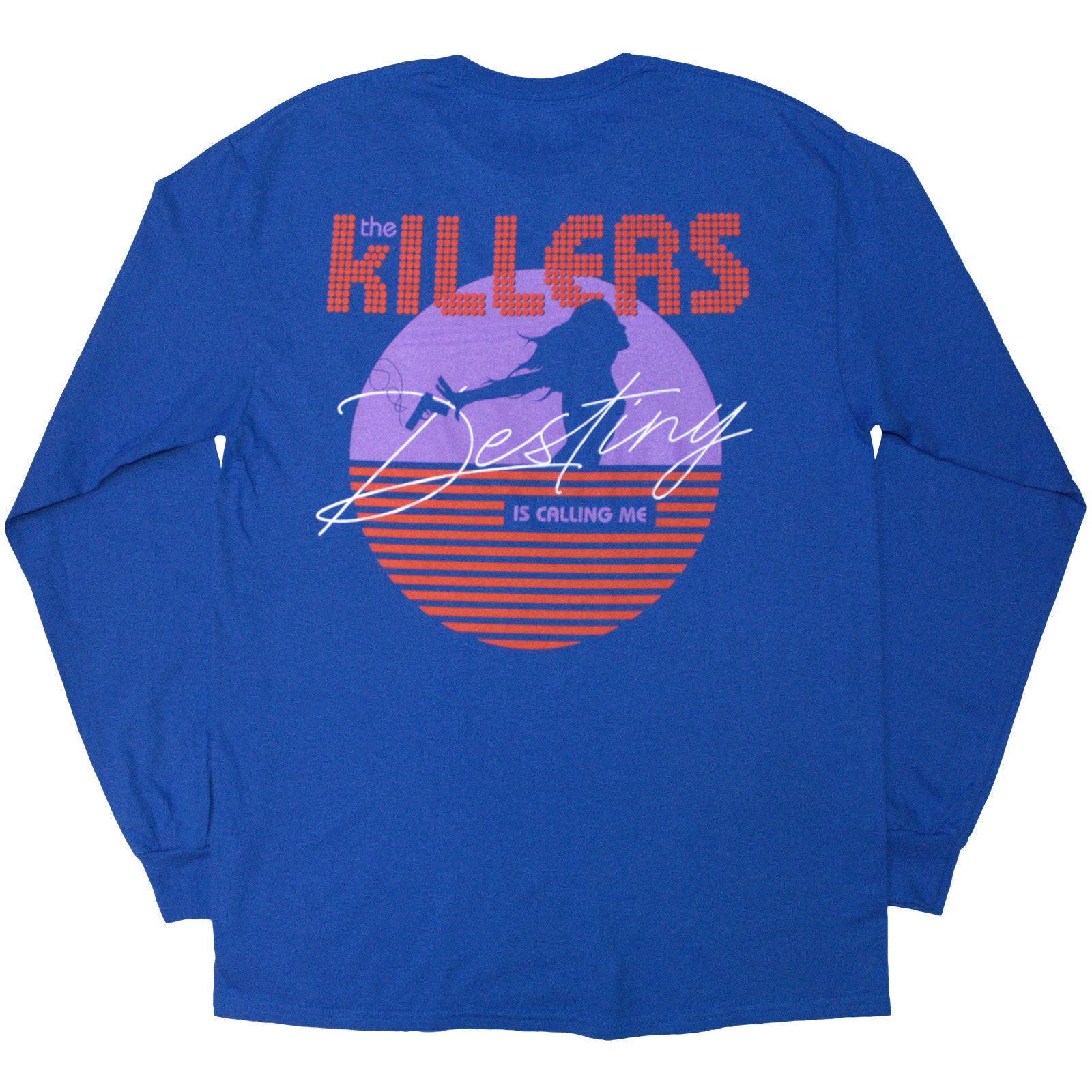 The Killers Unisex Long Sleeve T-Shirt: Tour '24 Destiny Is Calling Me (Blue) (Back Print & Ex-Tour)