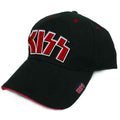KISS Unisex Baseball Cap: Red on White Logo (Black)