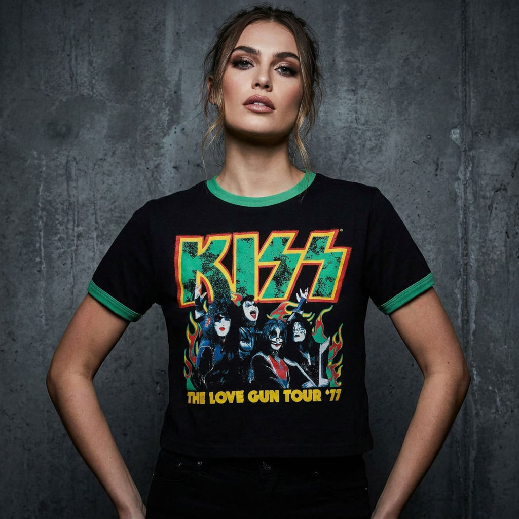 KISS Ladies Crop Top: St Paddy's (Black)