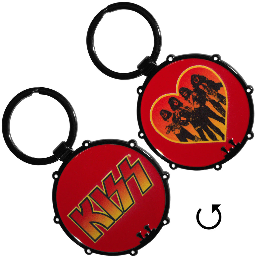KISS Keychain: Logo Drum (Double Sided)