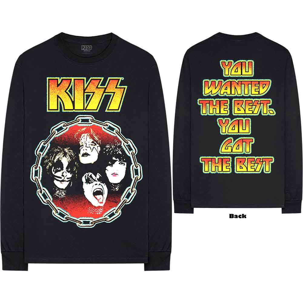 KISS Unisex Long Sleeve T-Shirt: You Wanted The Best (Black) (Back Print)