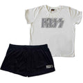 KISS Ladies Summer Pyjamas: Logo Infill (White & Black) (Ex-Tour)