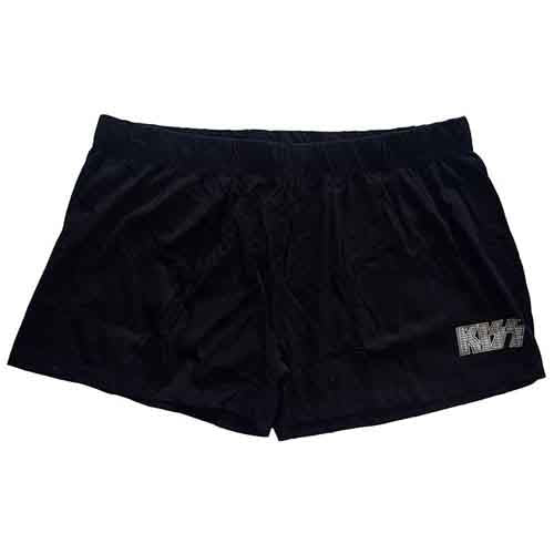 KISS Ladies Summer Pyjamas: Logo Infill (White & Black) (Ex-Tour)