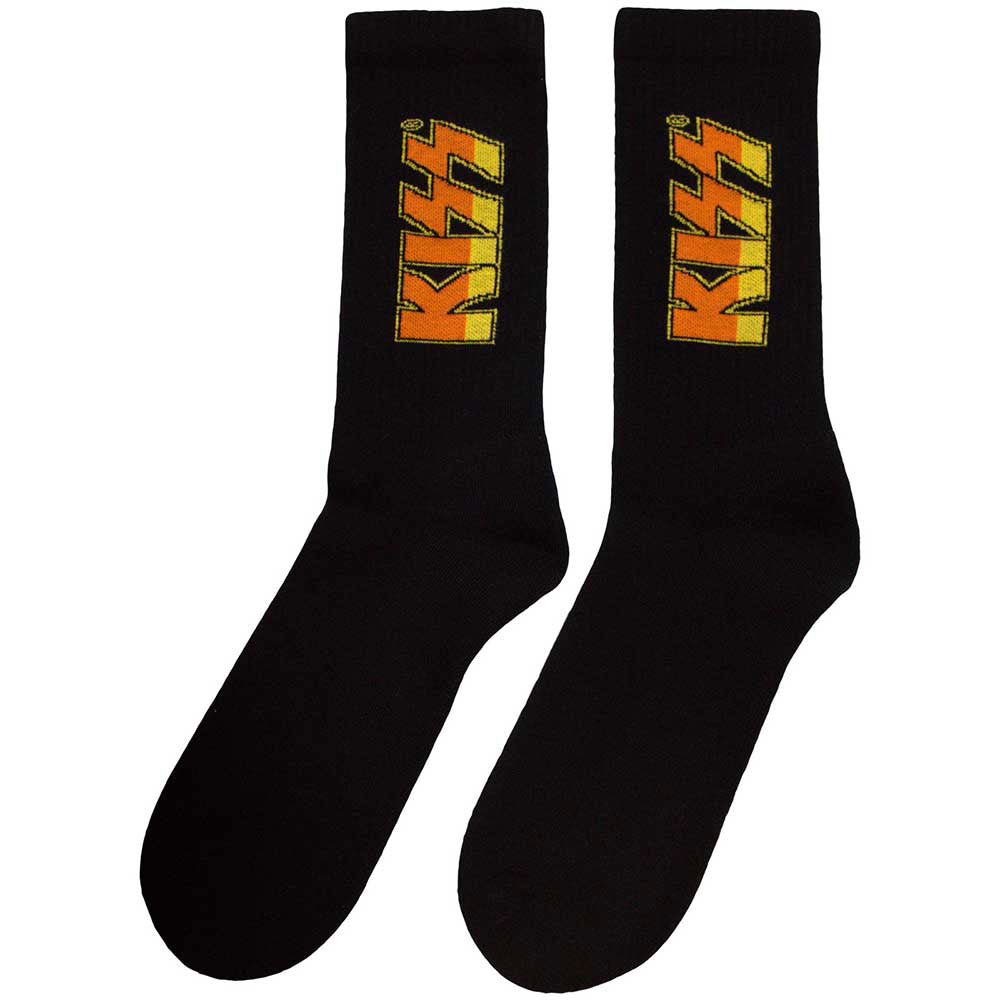 KISS Unisex Terry Socks: Classic Logo (Black) (UK Size 4 - 7)
