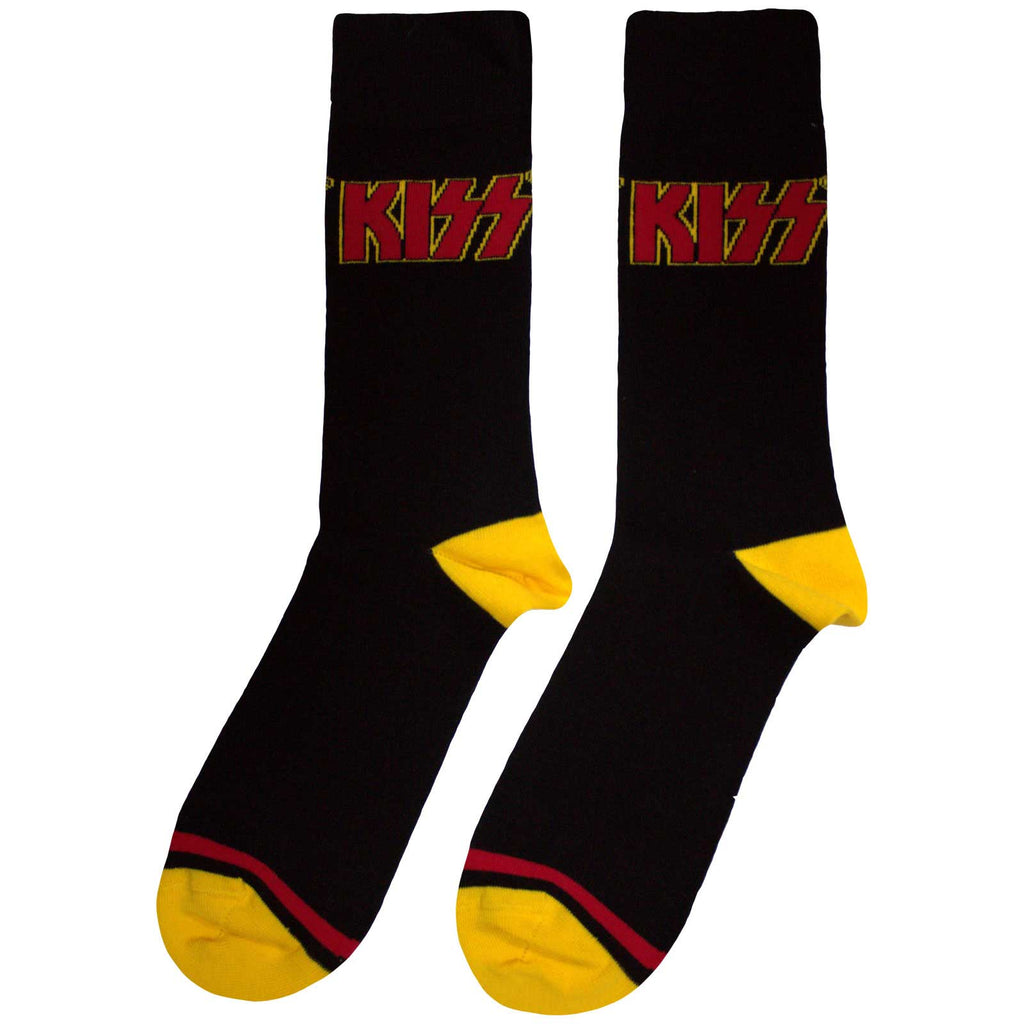 KISS Unisex Ankle Socks: Red Logo Single Stripe (Black)