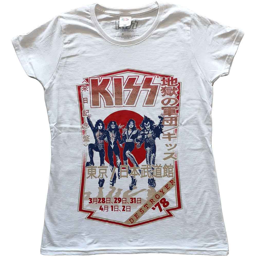 KISS Ladies T-Shirt: Destroyer Tour '78 (White)