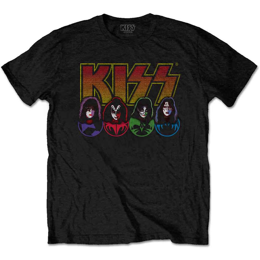 KISS Unisex T-Shirt: Logo, Faces & Icons (Black)