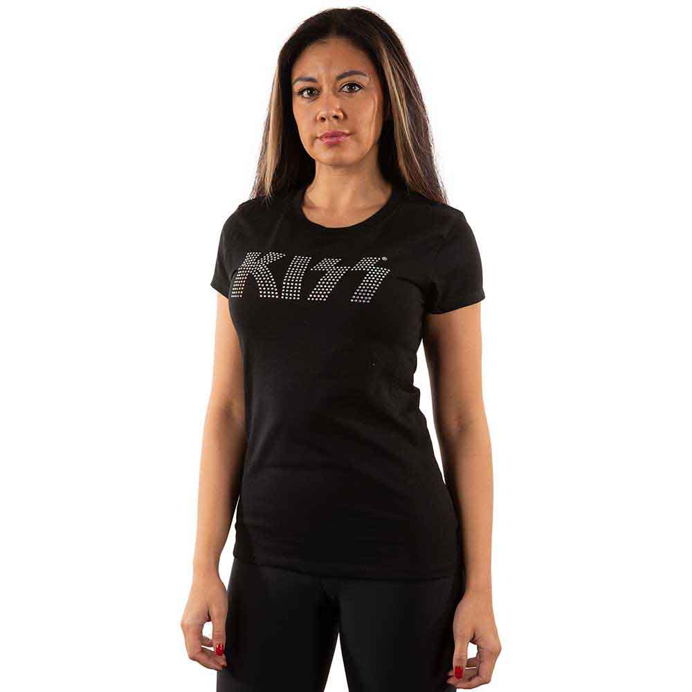 KISS Ladies T-Shirt: Logo (Black) (Embellished)