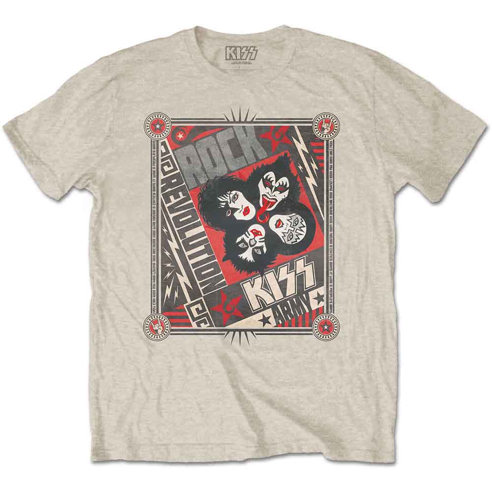 KISS Unisex T-Shirt: Rock Revolution (Sand)